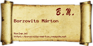 Borzovits Márton névjegykártya